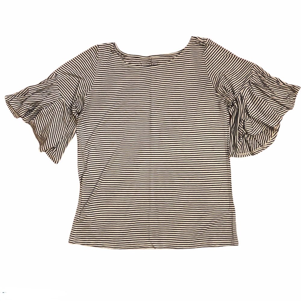 LOFT OUTLET striped tee with bell sleeves